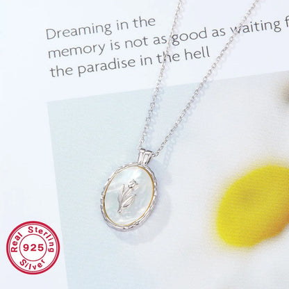 Sterling Silver Sweet Flower Plating Pendant Necklace