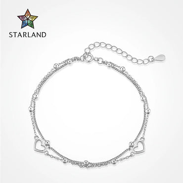 Sterling Silver Sweet Heart Shape Plating Bracelets