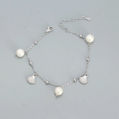 Sterling Silver Sweet Pearl Plating Shell Bracelets