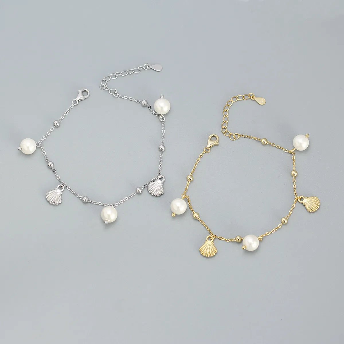 Sterling Silver Sweet Pearl Plating Shell Bracelets