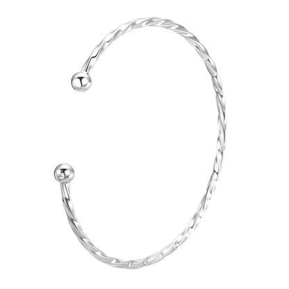 Sterling Silver Twist Polishing Plating Bangle