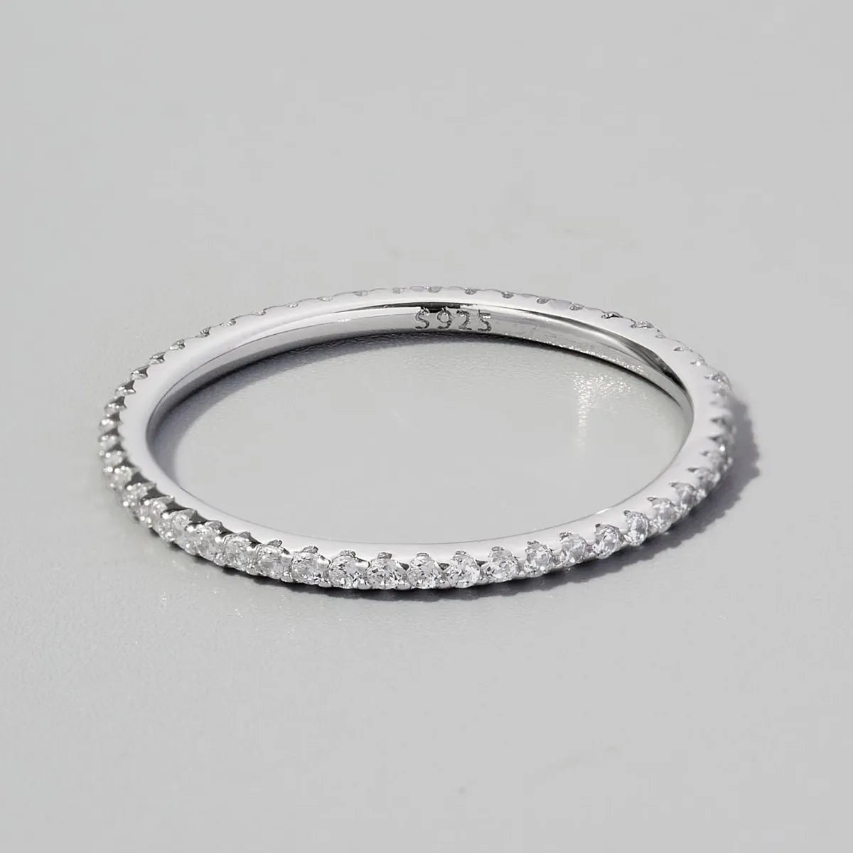 Sterling Silver White Gold Plated Casual Elegant Classic Style Plating Inlay Round Zircon Rings