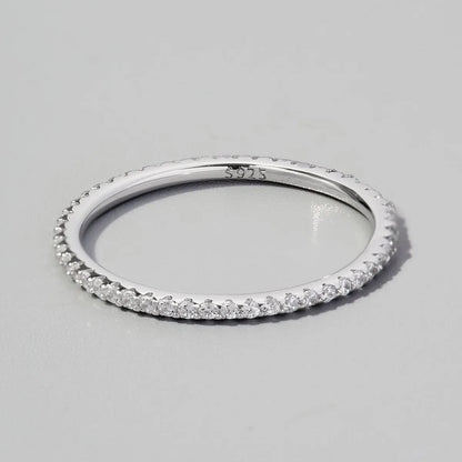 Sterling Silver White Gold Plated Casual Elegant Classic Style Plating Inlay Round Zircon Rings