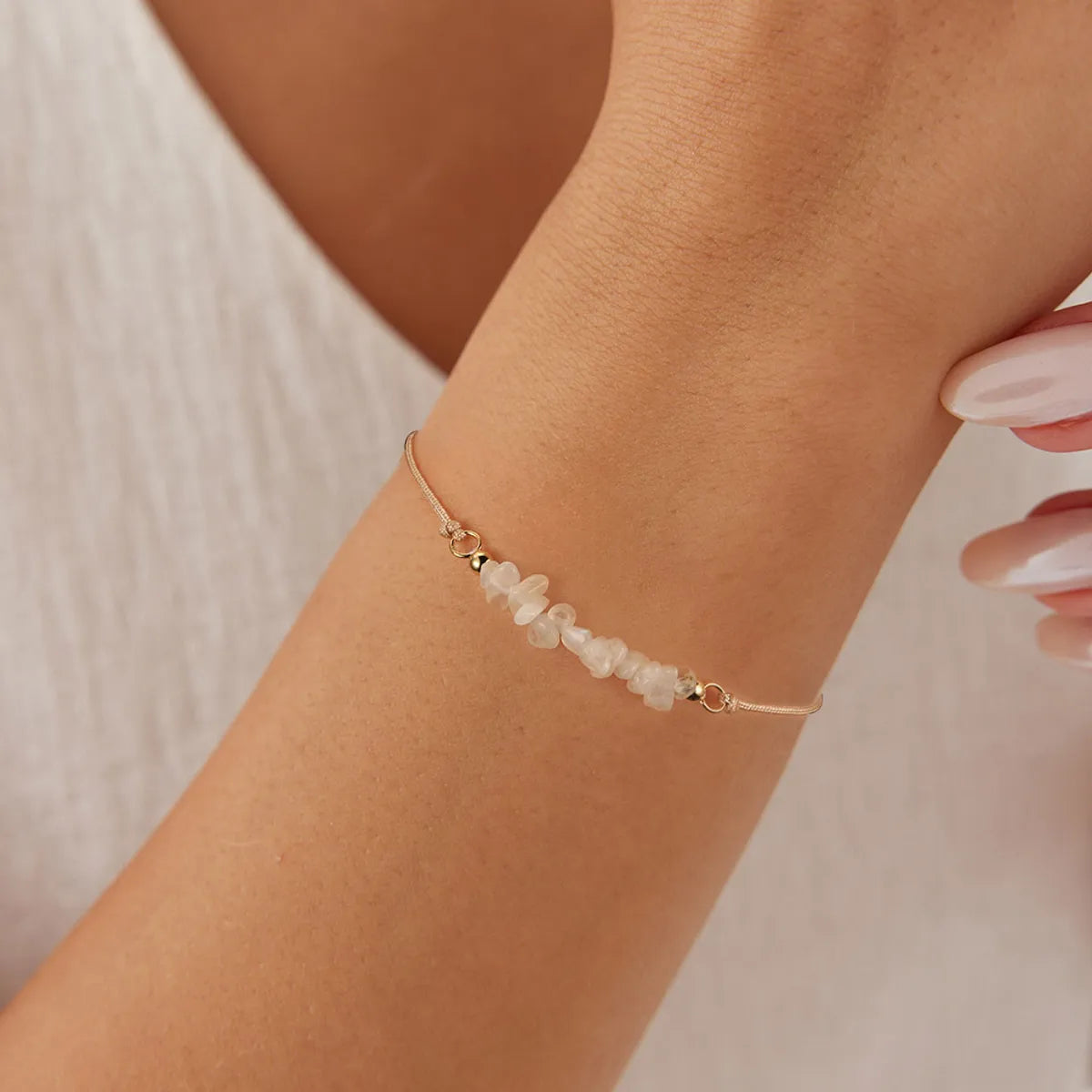 Sterling Silver White Gold Plated Casual Simple Style Irregular Geometric Bracelets