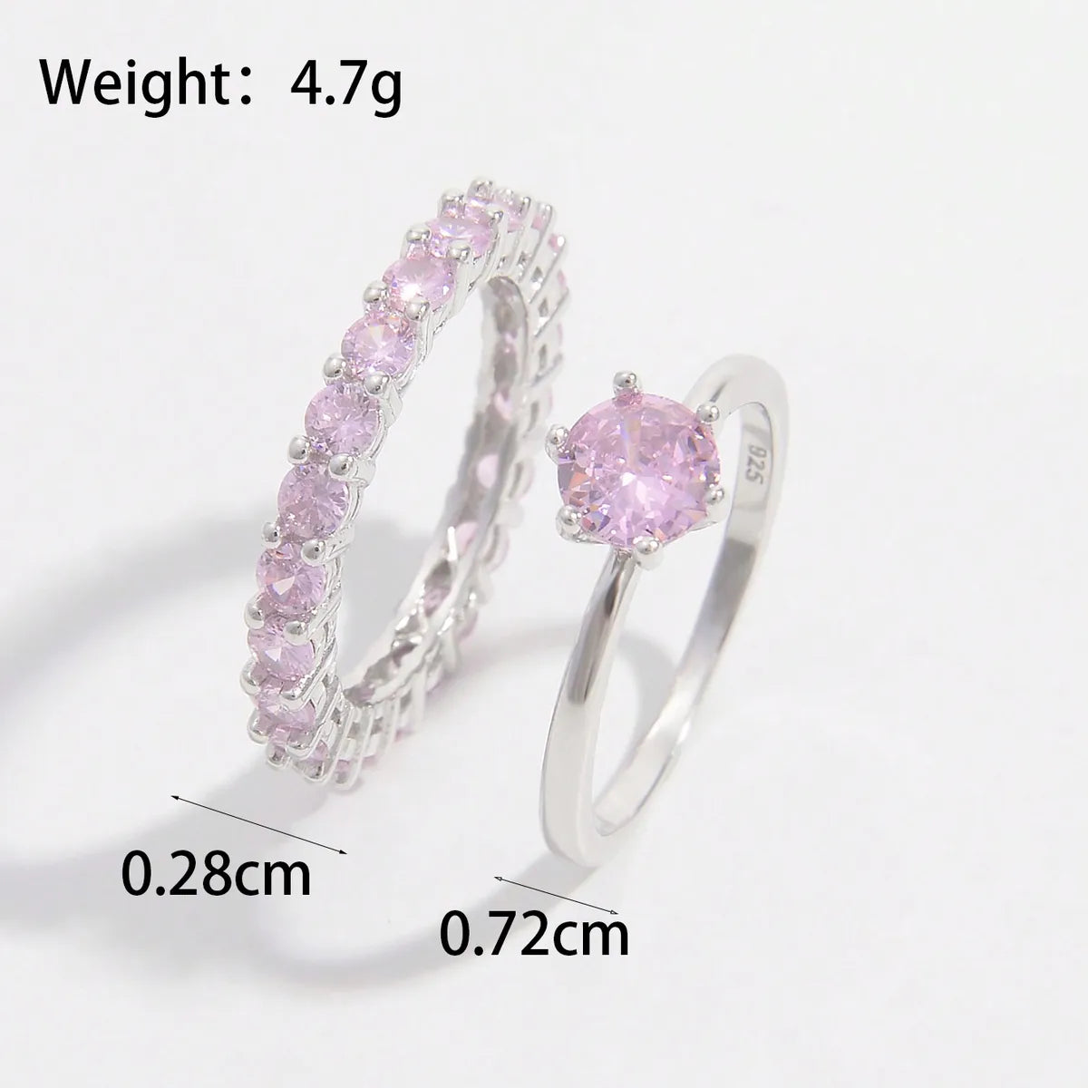 Sterling Silver White Gold Plated Elegant Romantic Shiny Plating Inlay Round Zircon Rings