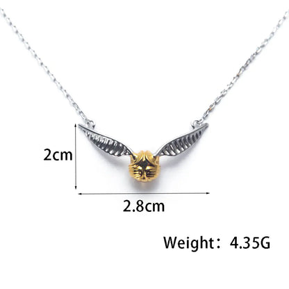 Sterling Silver White Gold Plated Gold Plated Classic Style Animal Little Snitch Pendant Necklace