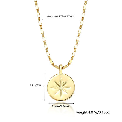 Sterling Silver White Gold Plated Gold Plated Silver Plated Elegant Hexagram Round Necklace