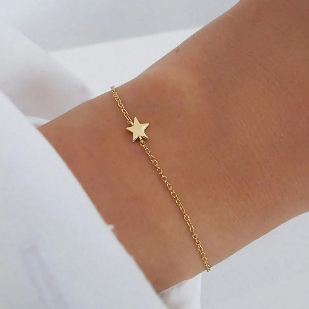 Sterling Silver White Gold Plated Gold Plated Star Bracelets Necklace Jewelry Set