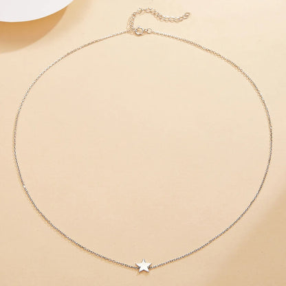 Sterling Silver White Gold Plated Gold Plated Star Bracelets Necklace Jewelry Set