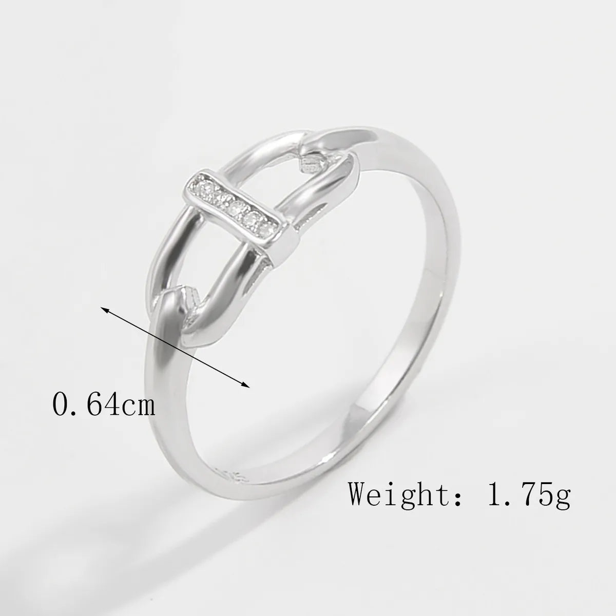 Sterling Silver White Gold Plated IG Style Basic Modern Style Plating Inlay Solid Color Zircon Rings