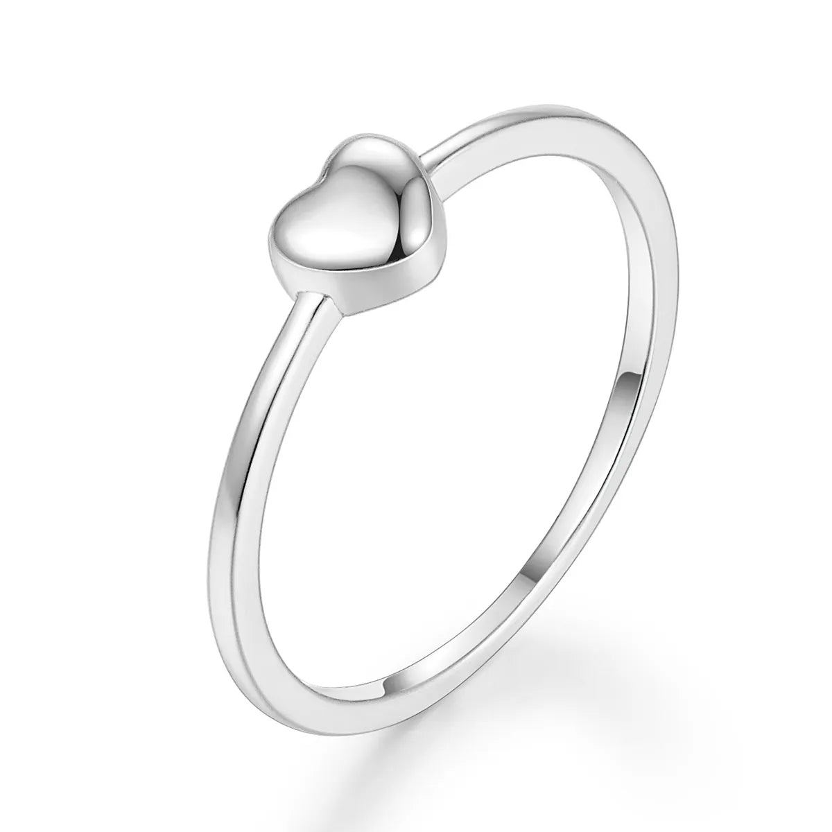 Sterling Silver White Gold Plated Plating Heart Shape Rings