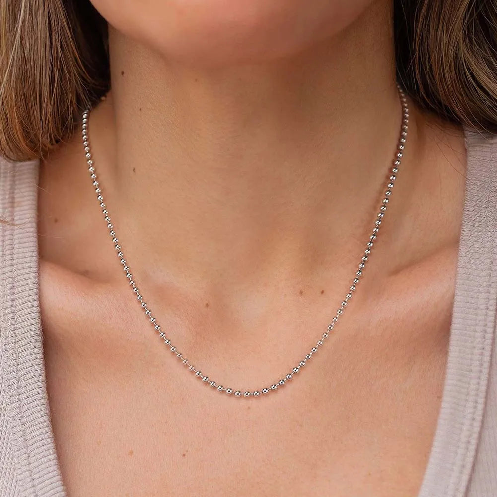 Sterling Silver White Gold Plated Rhodium Plated Silver Plated Simple Style Plating Geometric Necklace