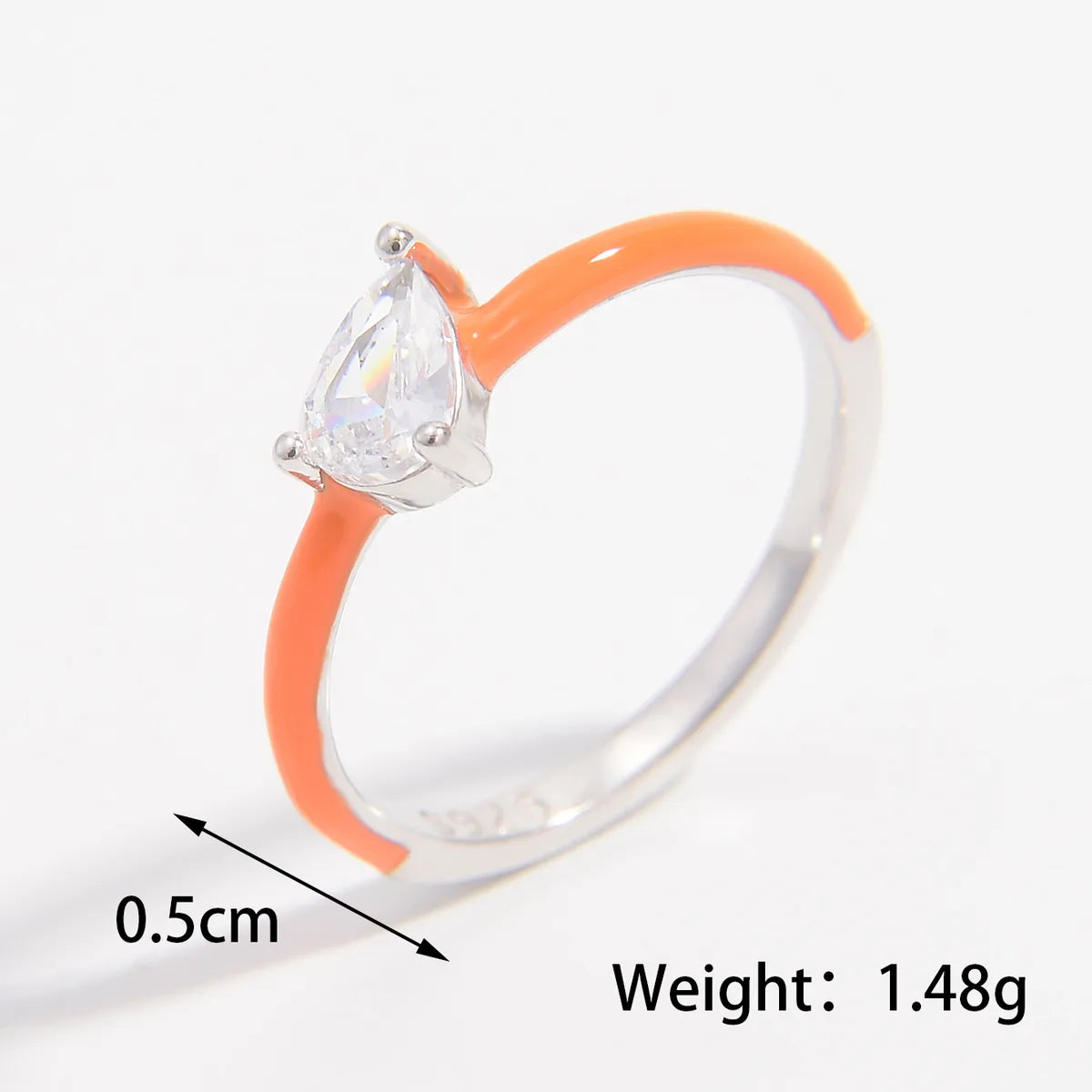 Sterling Silver White Gold Plated Romantic Classic Style Shiny Plating Inlay Rectangle Zircon Rings