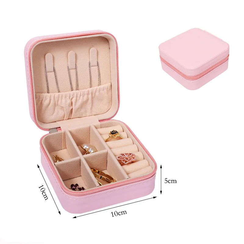 Pu Leather Basic Daily Solid Color Jewelry Boxes