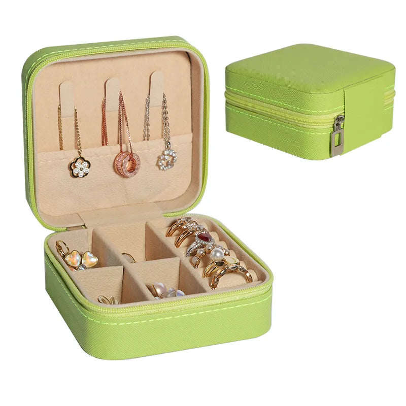 Pu Leather Basic Daily Solid Color Jewelry Boxes