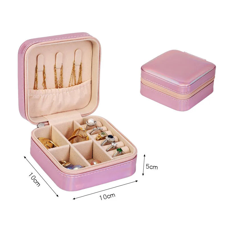 Pu Leather Basic Daily Solid Color Jewelry Boxes