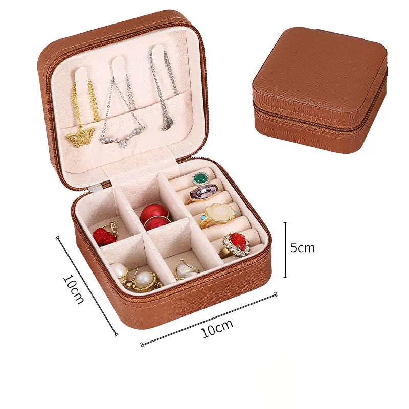 Pu Leather Basic Daily Solid Color Jewelry Boxes