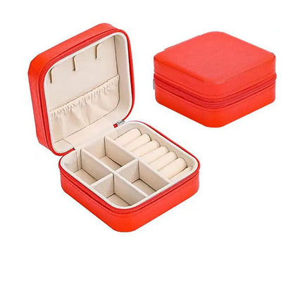 Pu Leather Basic Daily Solid Color Jewelry Boxes