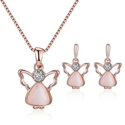 Streetwear Angel Alloy Inlay Rhinestones Women'S Jewelry Set