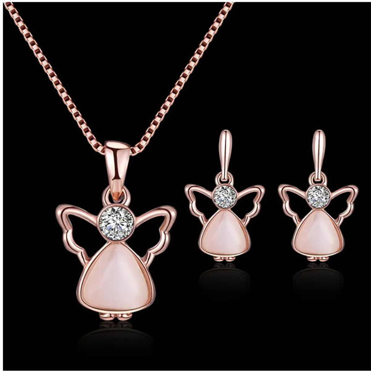 Streetwear Angel Alloy Inlay Rhinestones Women'S Jewelry Set