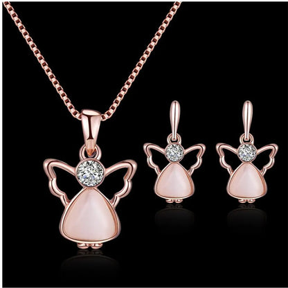 Streetwear Angel Alloy Inlay Rhinestones Women'S Jewelry Set