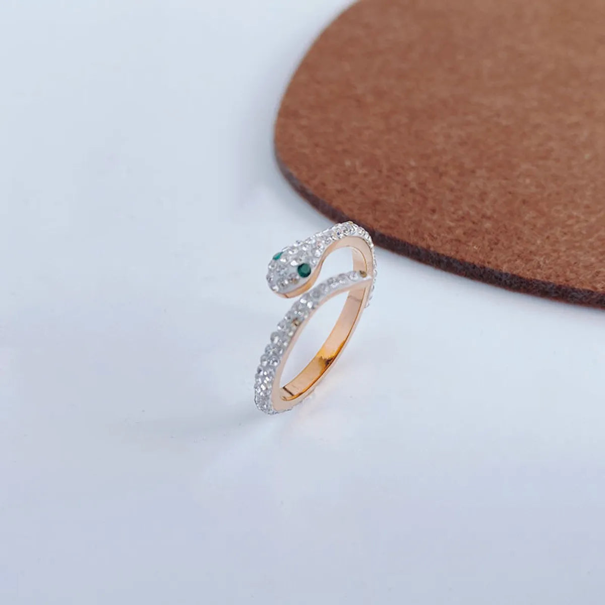 Streetwear Animal Titanium Steel Plating Inlay Artificial Diamond Open Ring