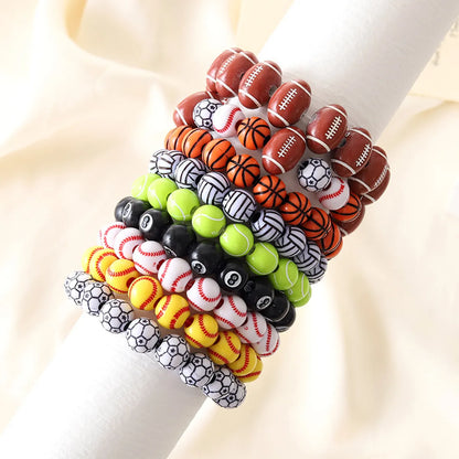 Streetwear Ball Arylic Beaded Unisex Bracelets