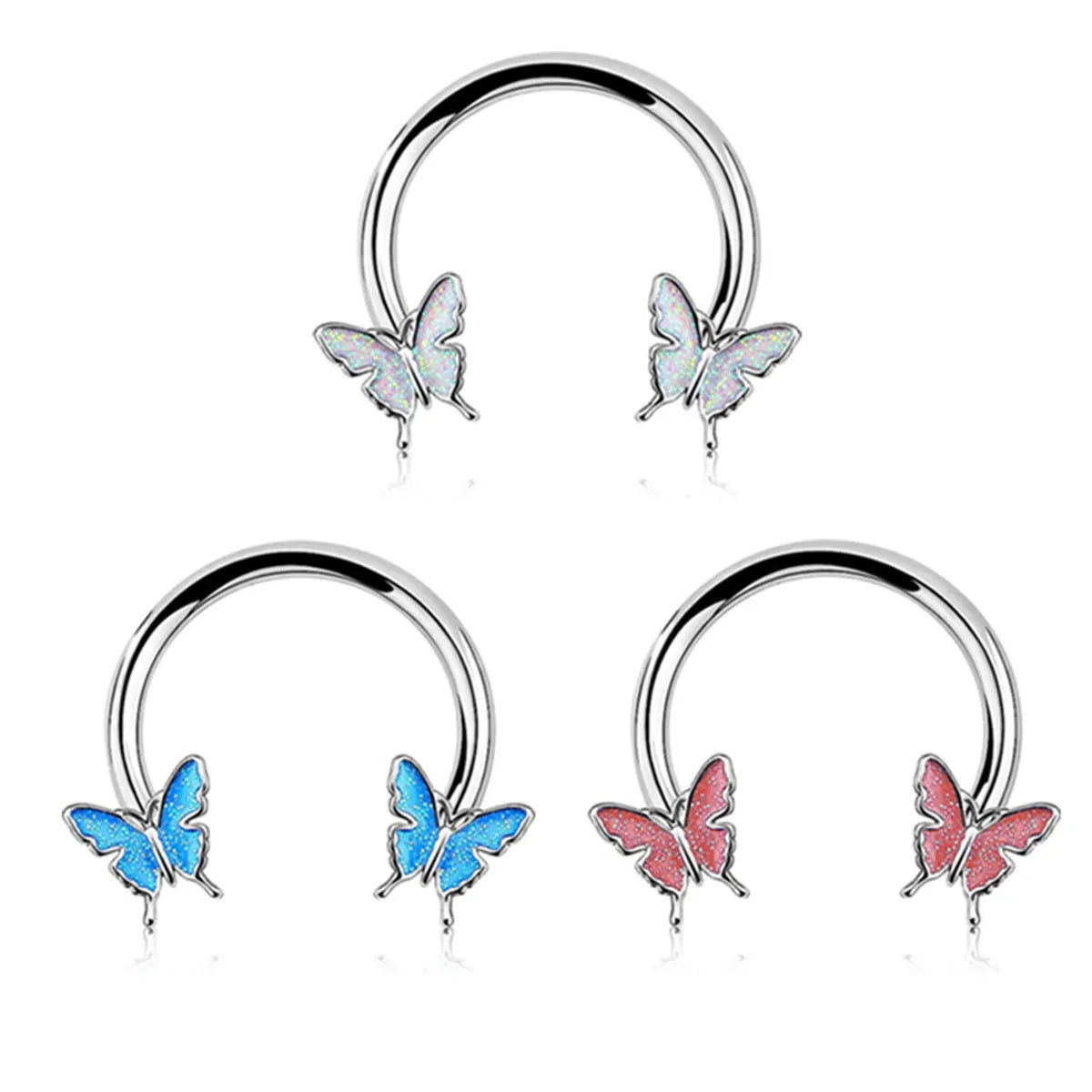 Streetwear Butterfly Stainless Steel Alloy Nose Ring In Bulk