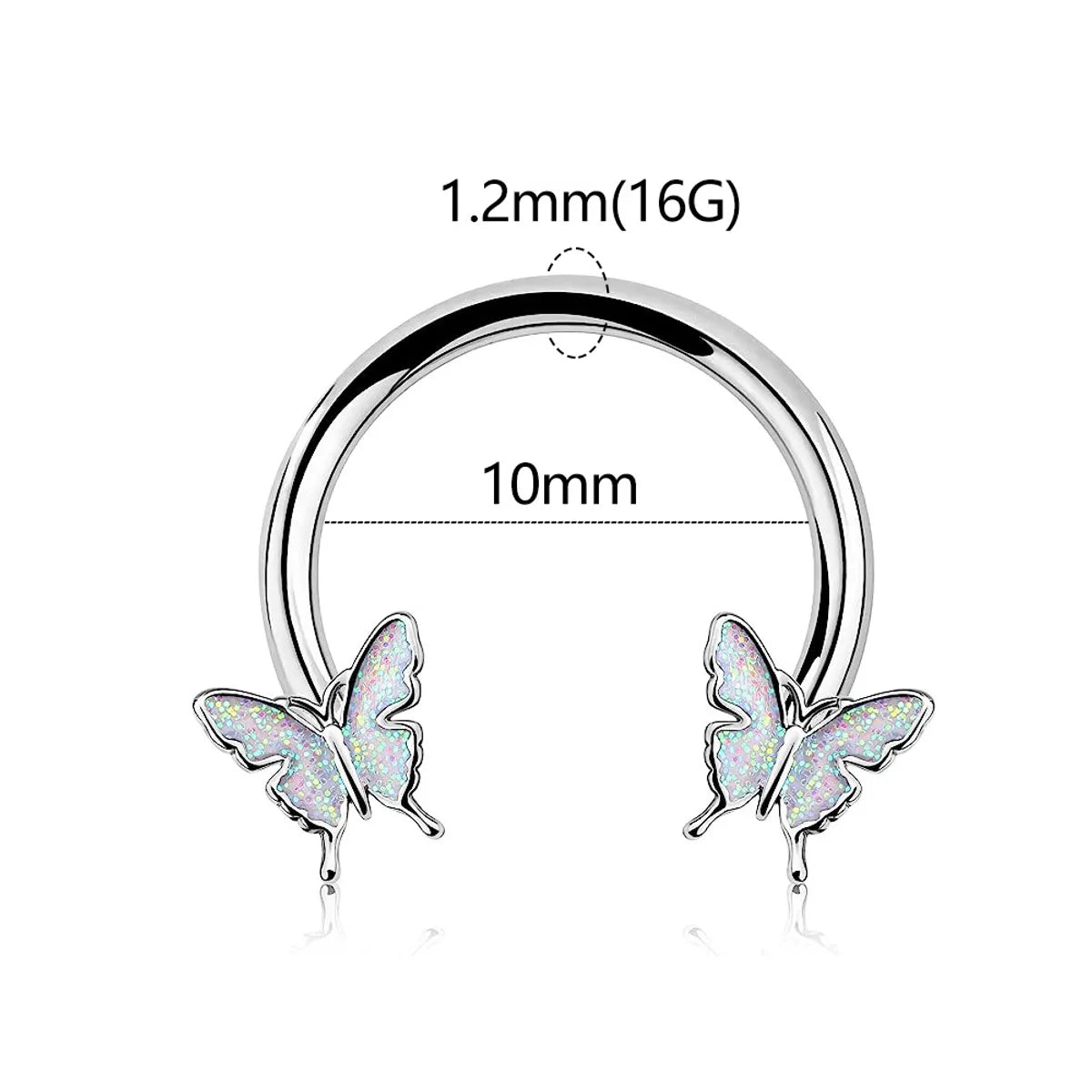 Streetwear Butterfly Stainless Steel Alloy Nose Ring In Bulk