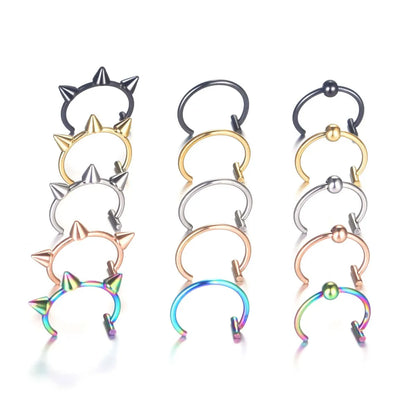 Streetwear C Shape Stainless Steel Lip Stud In Bulk