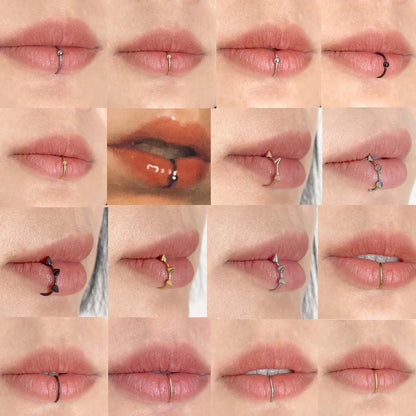 Streetwear C Shape Stainless Steel Lip Stud In Bulk