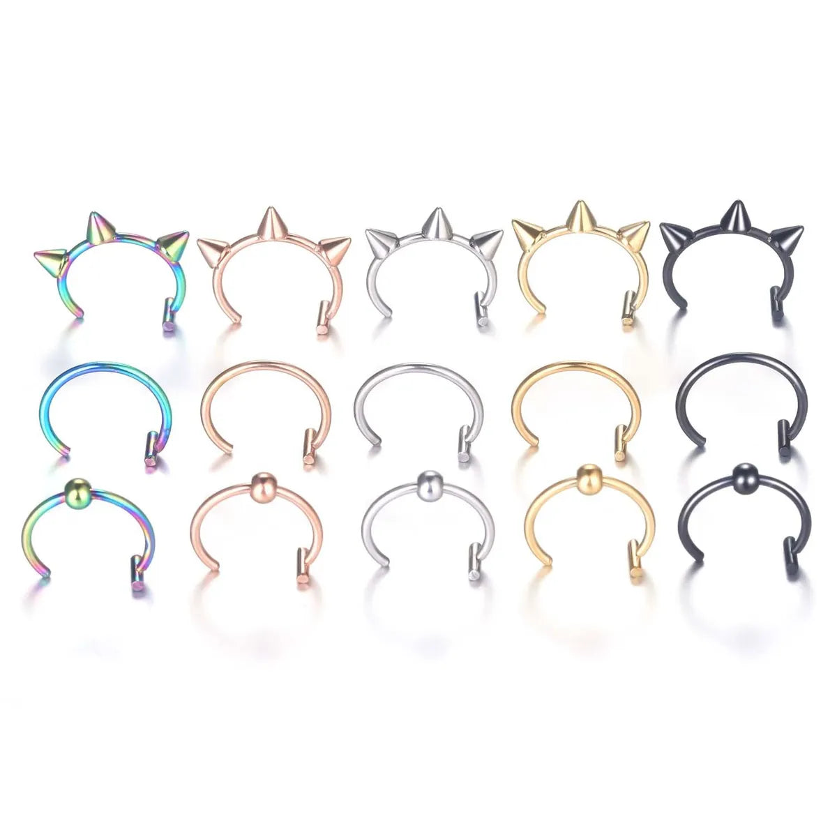 Streetwear C Shape Stainless Steel Lip Stud In Bulk