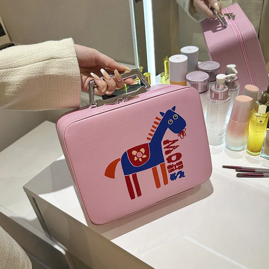 Streetwear Cartoon Pu Leather Square Makeup Bags