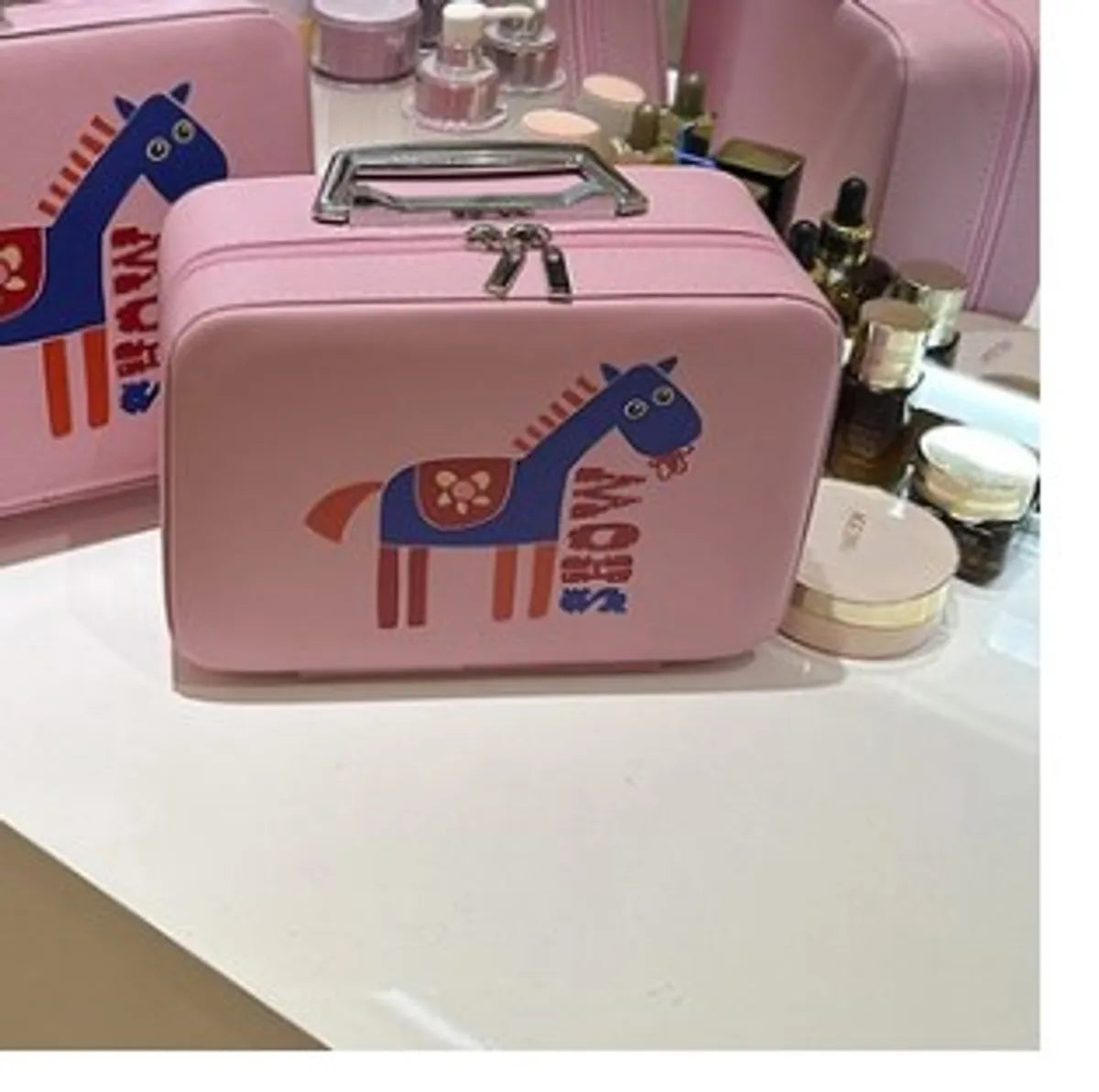 Streetwear Cartoon Pu Leather Square Makeup Bags