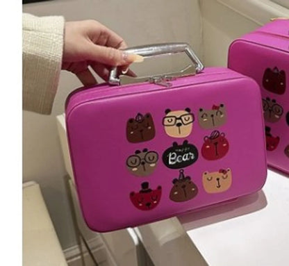 Streetwear Cartoon Pu Leather Square Makeup Bags