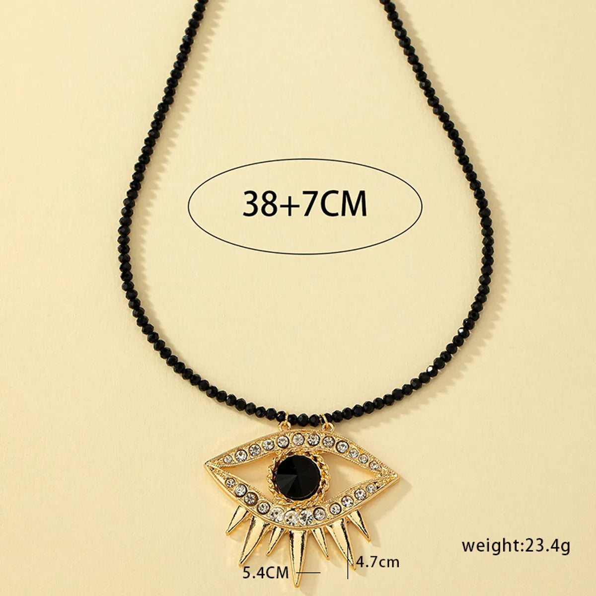 Streetwear Cool Style Devil's Eye Alloy Plating Inlay Glass 14k Gold Plated Women's Pendant Necklace