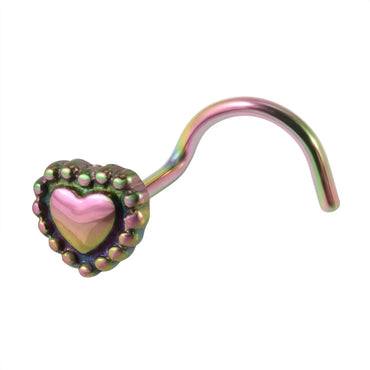 Streetwear Cool Style Heart Shape Stainless Steel Nose Studs