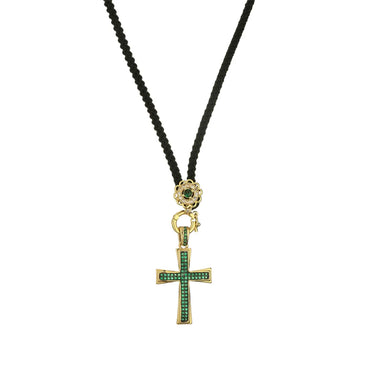 Streetwear Cross Copper Plating Inlay Zircon Gold Plated Pendant Necklace