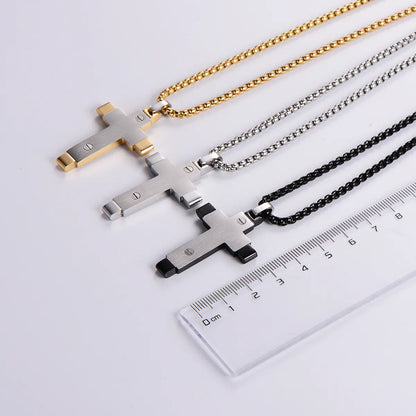 Streetwear Cross 304 Stainless Steel Plating Men'S