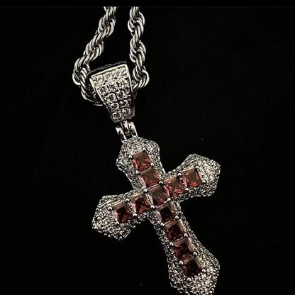 Streetwear Cross Zircon Alloy Wholesale Charms Pendant Necklace