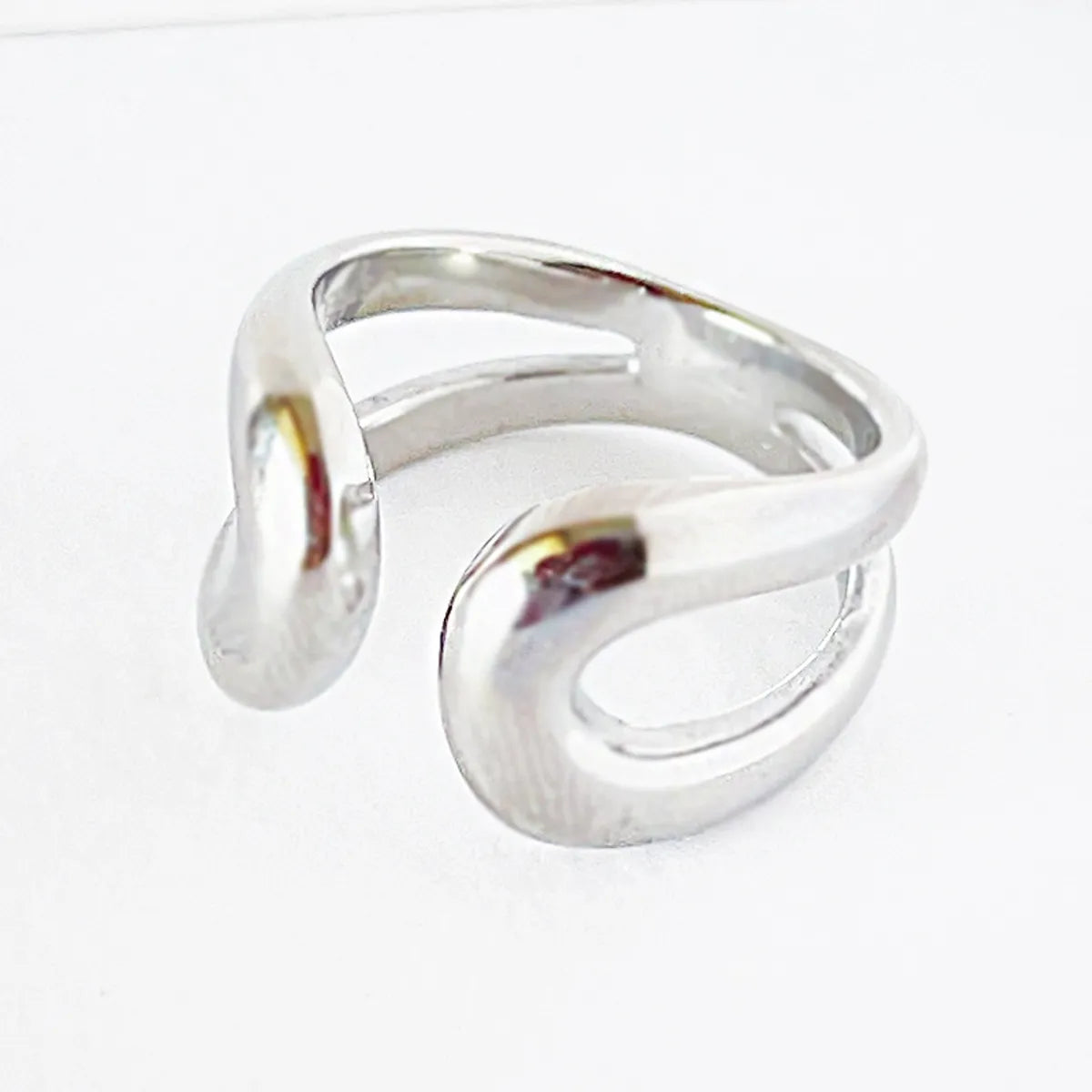 Streetwear Curve Titanium Steel Open Ring In Bulk