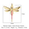 1 Piece Copper Zircon 18K Gold Plated Devil'S Eye Dragonfly