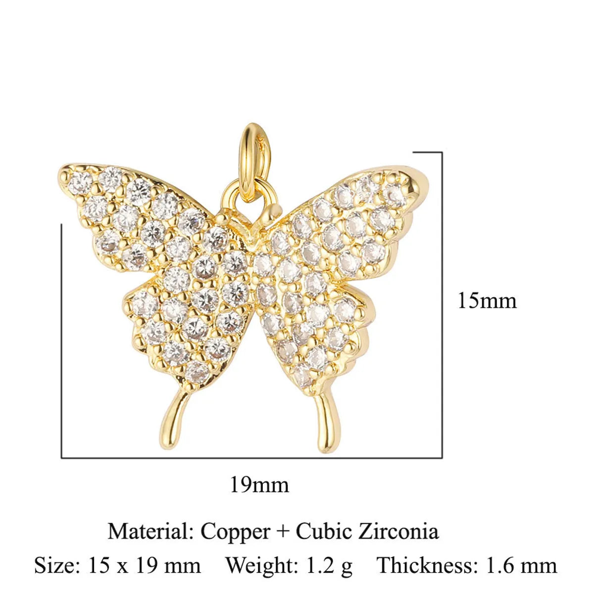 1 Piece Copper Zircon 18K Gold Plated Devil'S Eye Dragonfly