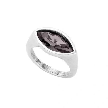 Streetwear Devil'S Eye Silver Plated Artificial Crystal Rings In Bulk