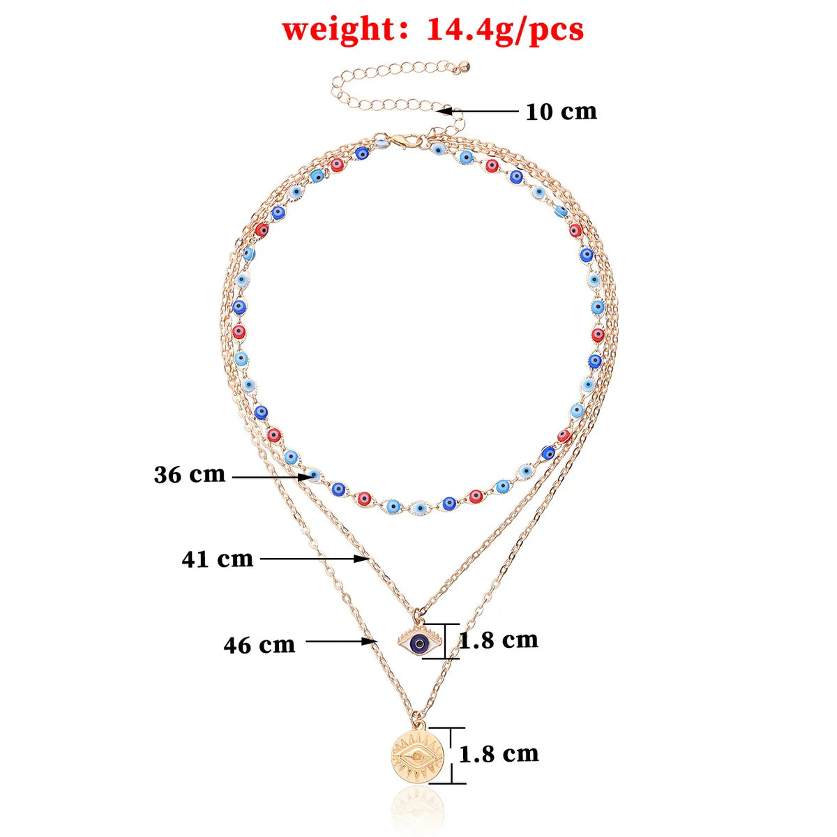 Streetwear Eye Alloy Plating Women's Layered Necklaces