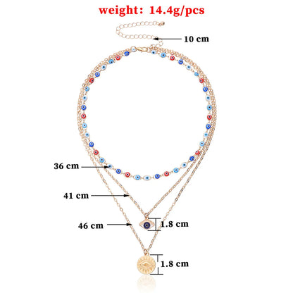 Streetwear Eye Alloy Plating Women's Layered Necklaces