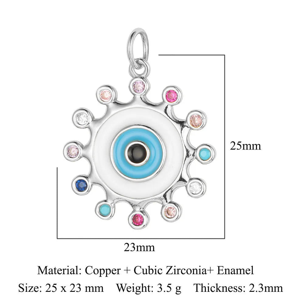 1 Piece Copper Zircon 18K Gold Plated Eye