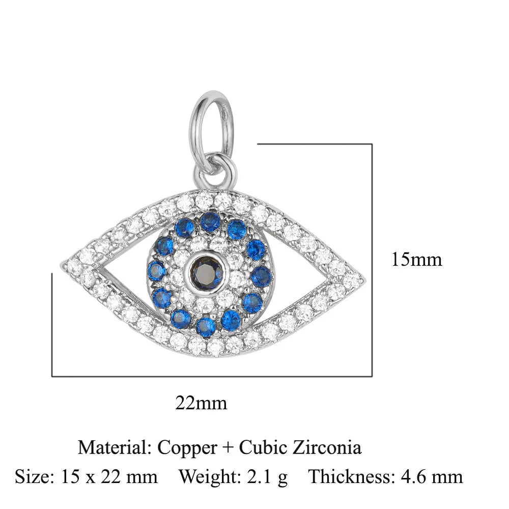 1 Piece Copper Zircon 18K Gold Plated Eye