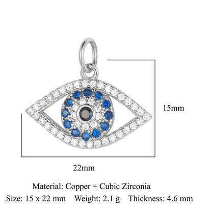 1 Piece Copper Zircon 18K Gold Plated Eye