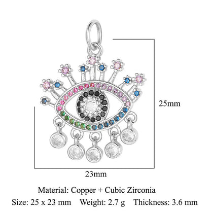 1 Piece Copper Zircon 18K Gold Plated Eye